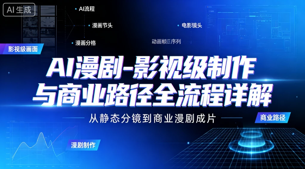 【精】AI 漫剧-影视级制作与商业路径全流程详解，从静态分镜到商业漫剧成片-知行客