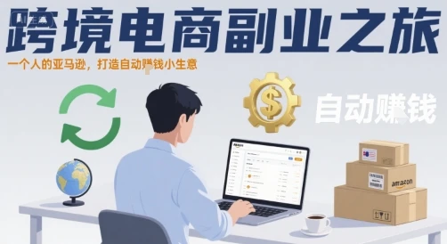 【精】跨境电商副业之旅，一个人的亚马逊，打造自动賺钱小生意网赚项目-副业赚钱-互联网创业-资源整合知行客