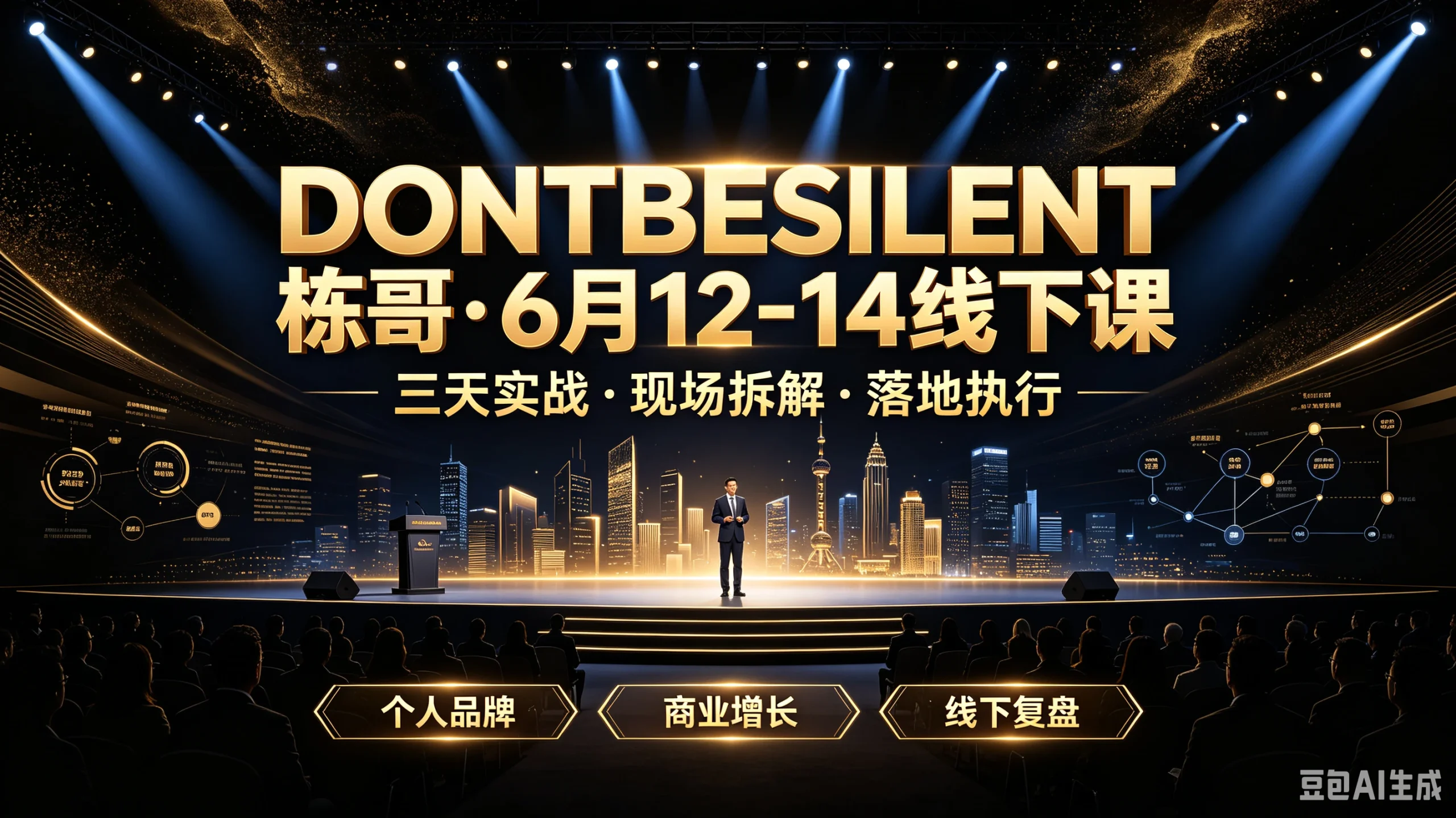 【精】DONTBESILENT栋哥·6月12-14线下课三天实战·现场拆解·落地执行，个人品牌、商业增长、线下复盘-知行客