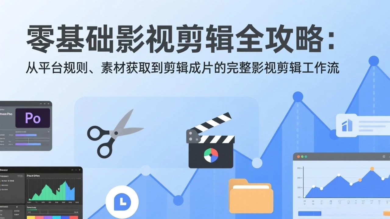 【精】零基础影视剪辑全攻略：从平台规则、素材获取到剪辑成片的完整影视剪辑工作流网赚项目-副业赚钱-互联网创业-资源整合知行客