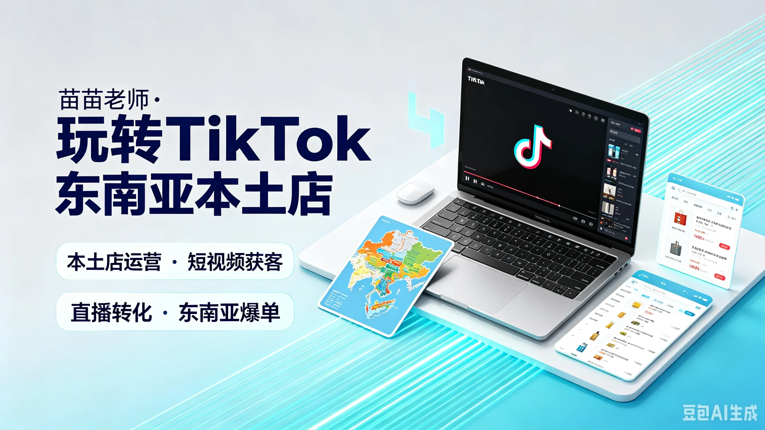 【精】苗苗老师·玩转TikTok东南亚本土店，本土店运营·短视频获客、直播转化·东南亚爆单-知行客
