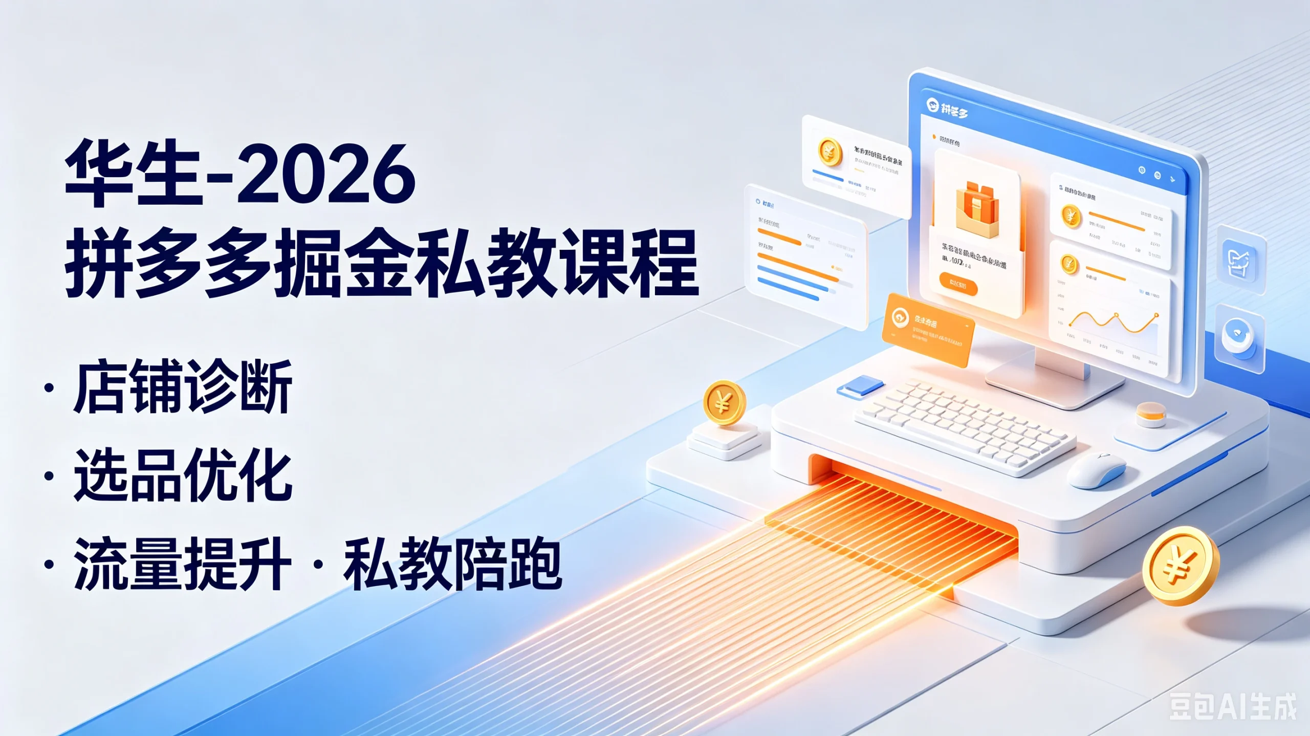 【精】华生-2026拼多多掘金私教课程,店铺诊断、选品优化、流量提升、私教陪跑 | 资源下载 - 知行客-知行客