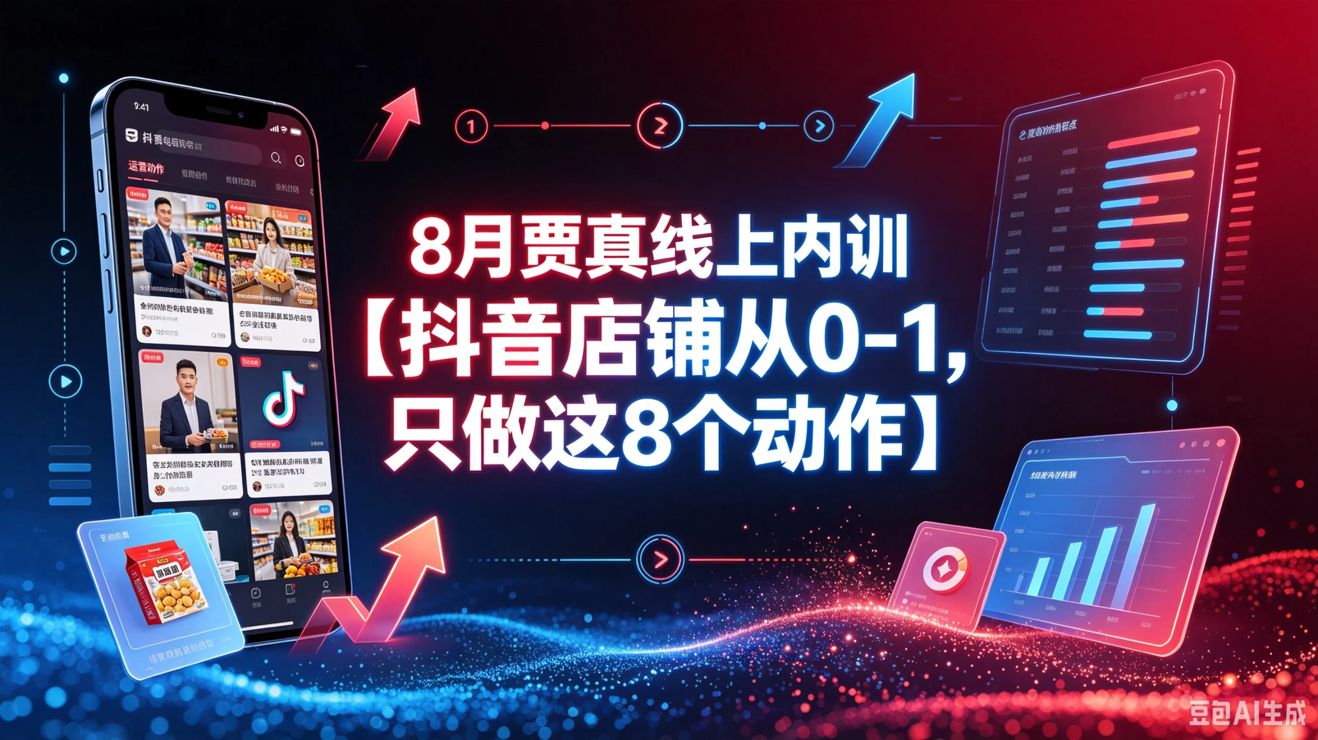 【精】抖音店铺8月内训实战课：店铺从0-1冷启动，八大核心动作高效起店教学 | 资源下载 - 知行客-知行客
