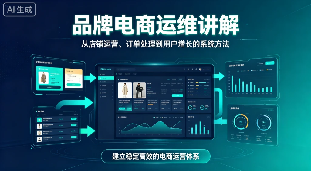 品牌电商运维讲解，从店铺运营、订单处理到用户增长的系统方法 | 资源下载 - 知行客-知行客