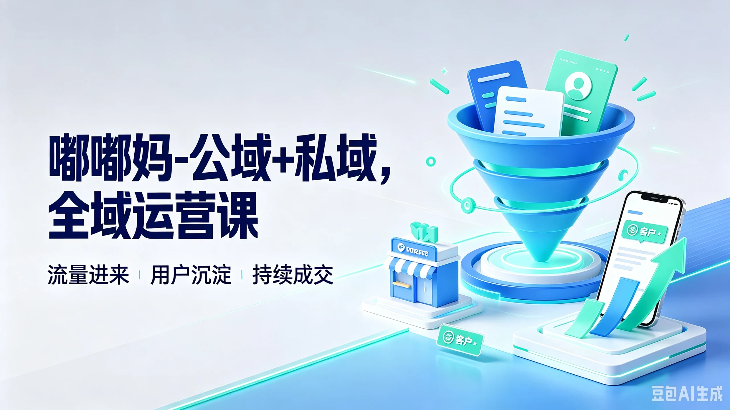 【精】嘟嘟妈-公域+私域，全域运营课，流量进来、用户沉淀，持续成交-知行客