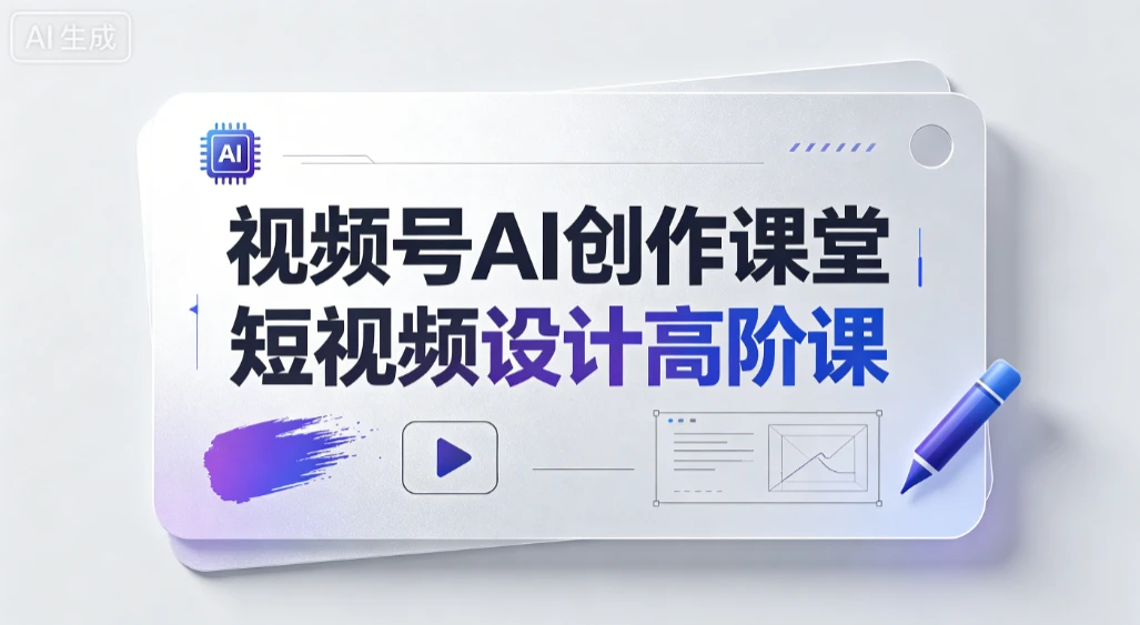 【精】视频号AI创作课堂，短视频设计高阶课,零拍摄零剪辑零出镜，从IP定位、AI成片到剪辑运维-知行客