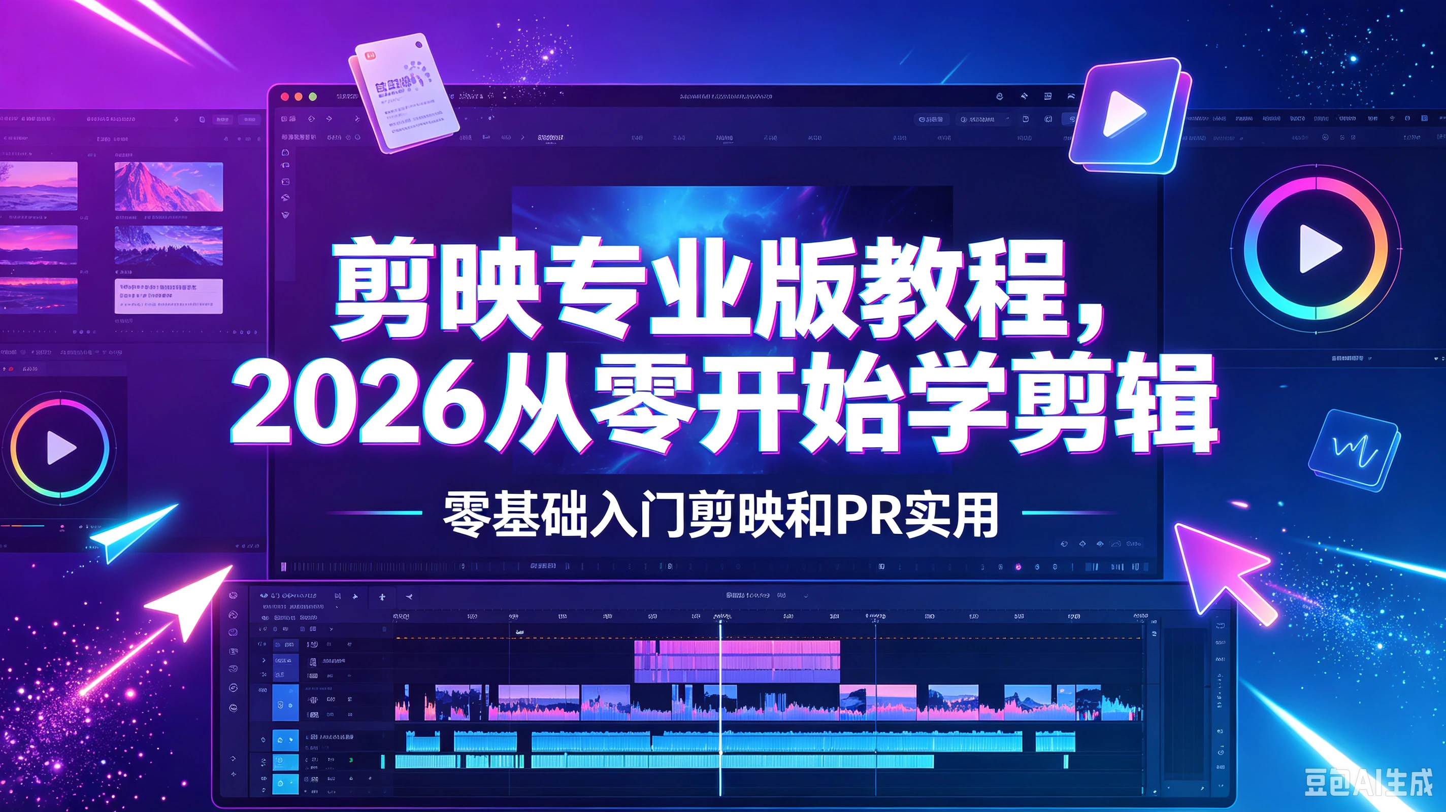 【精】剪映专业版教程,2026从零开始学剪辑,零基础入门剪映和PR实用 【精】剪映专业版教程,2026从零开始学剪辑,零基础入门剪映和PR实用