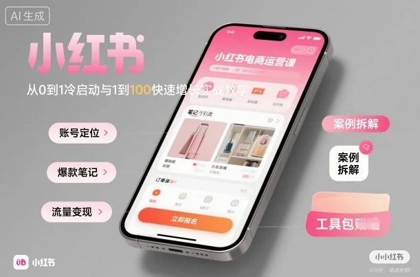 【精】小红书电商运营课：从0到1冷启动与1到100快速增长实战教学 | 资源下载 - 知行客网赚项目-副业赚钱-互联网创业-资源整合知行客