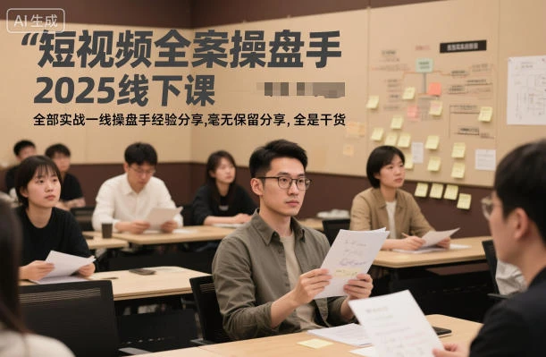 【精】短视频全案操盘手2025线下课，全部实战一线操盘手经验分享，毫无保留分享，全是干货 | 资源下载 - 知行客网赚项目-副业赚钱-互联网创业-资源整合知行客