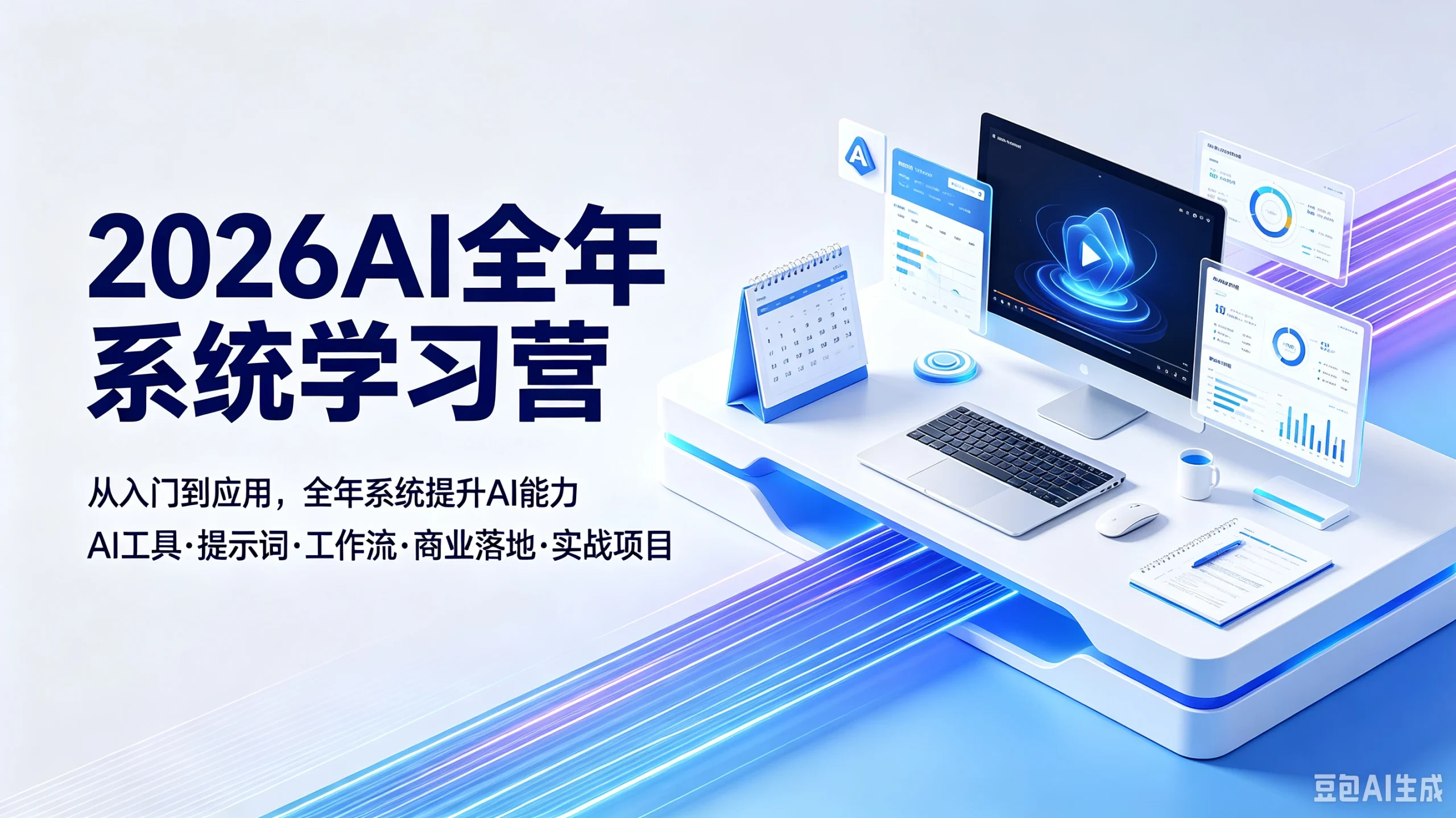 【精】2026AI全年系统学习营从入门到应用，全年系统提升AI能力AI工具·提示词·工作流·商业落地·实战项目-知行客