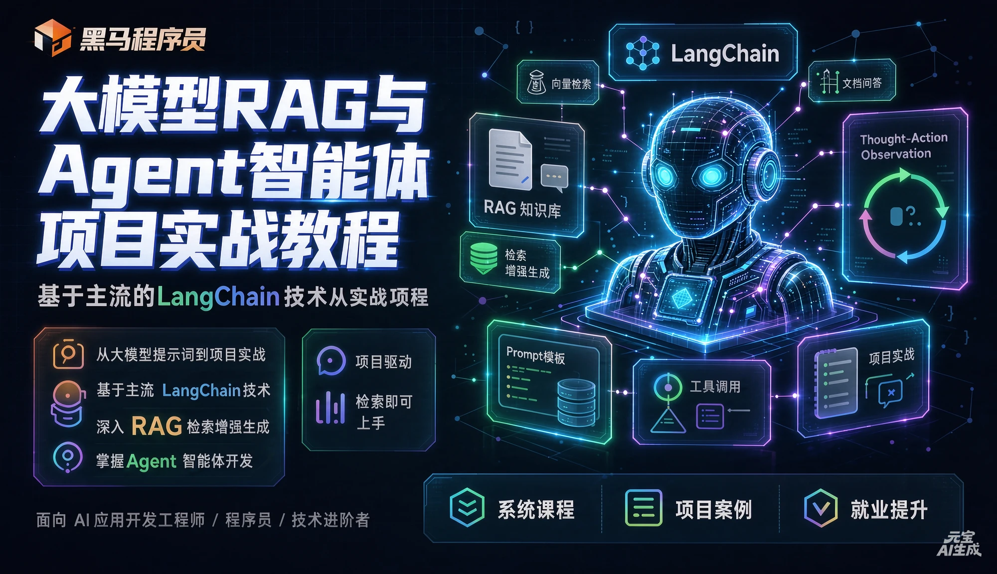 【精】黑马程序员大模型RAG与Agent智能体项目实战教程，基于主流的LangChain技术从大模型提示词到实战项目-知行客