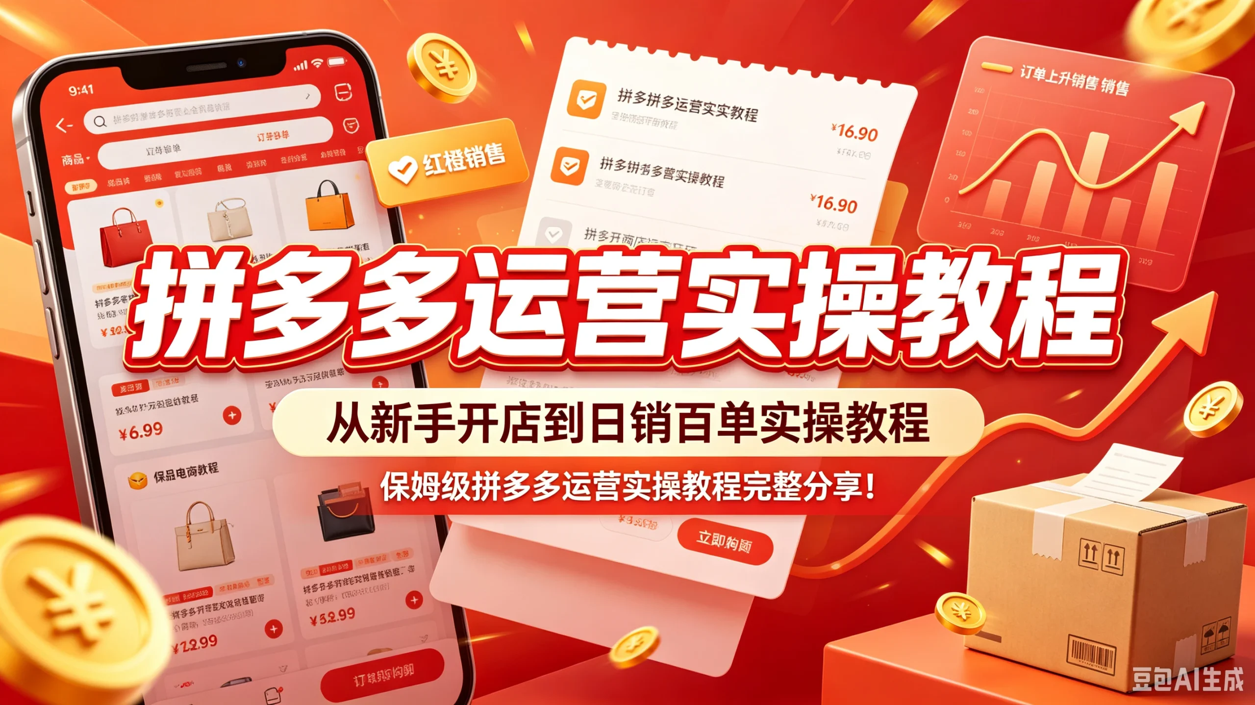 【精】拼多多运营实操教程，从新手开店到日销百单实操教程，保姆级拼多多运营实操教程完整分享！-知行客