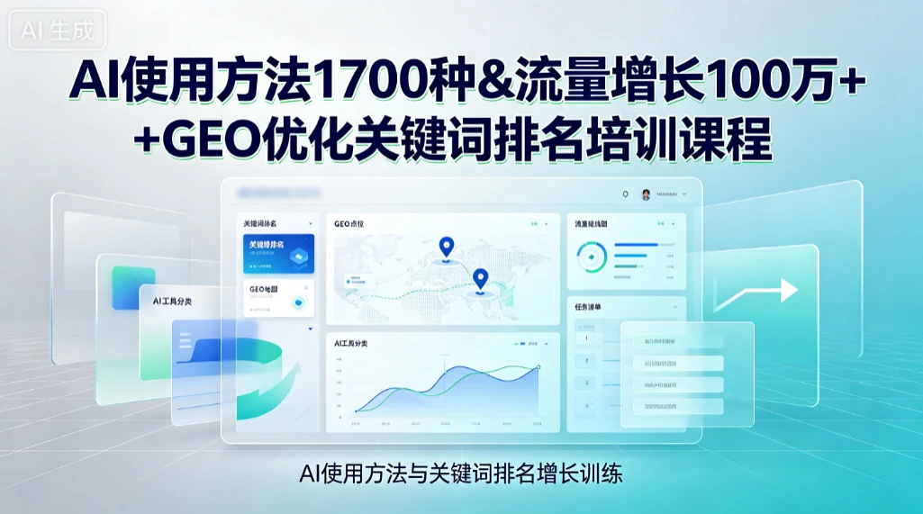 【精】Ai使用方法1700种&流量增长100万+GEO优化关键词排名培训课程-知行客