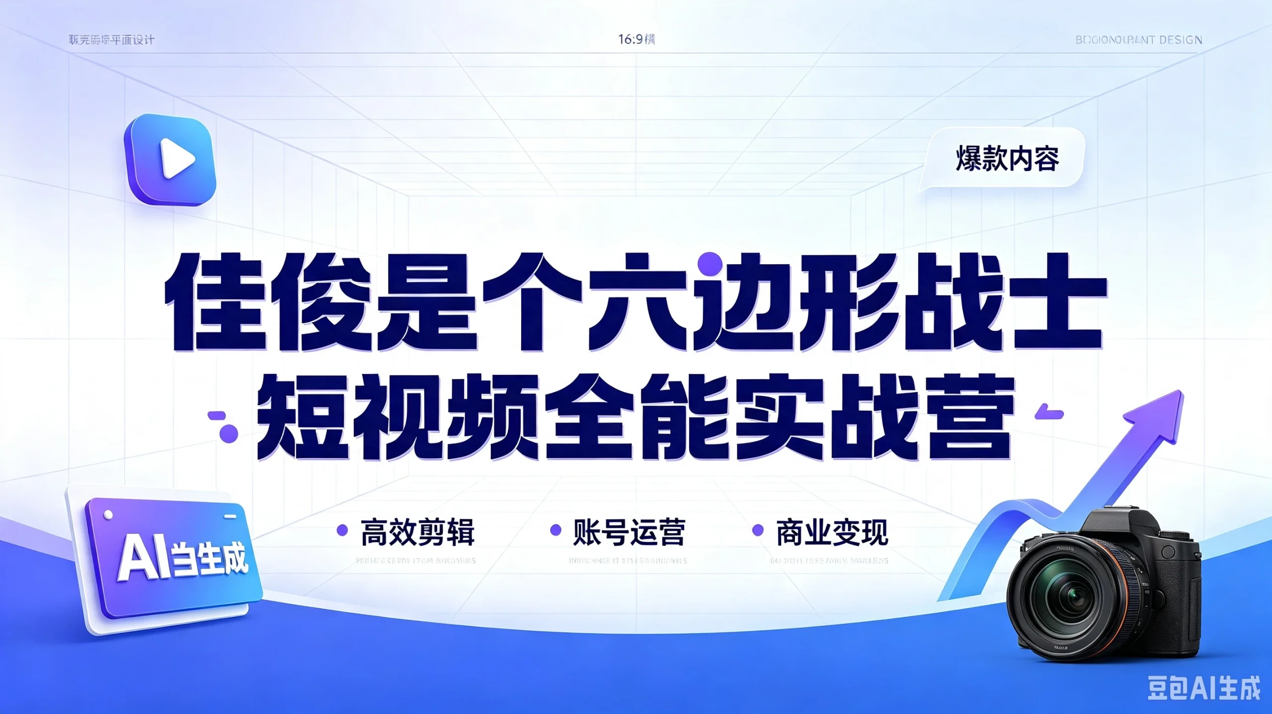 【精】佳俊是个六边形战士·短视频全能实战营，高效剪辑、账号运营、商业变现-知行客