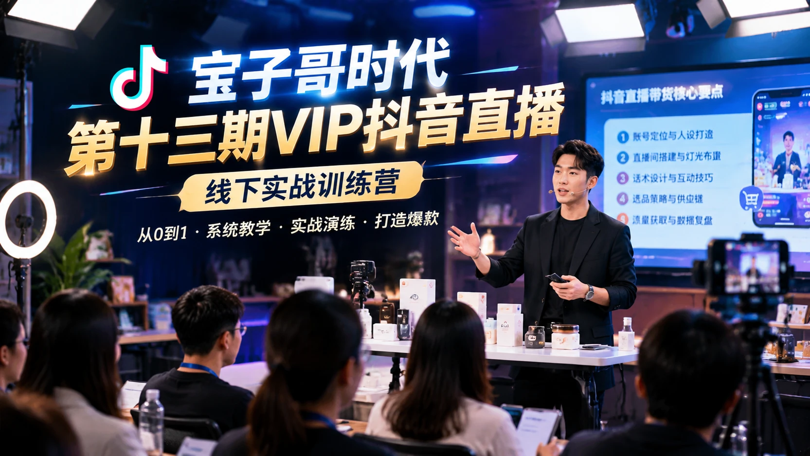 【精】宝子哥时代第十三期VIP抖音直播线下课，带你理清直播底层逻辑-知行客