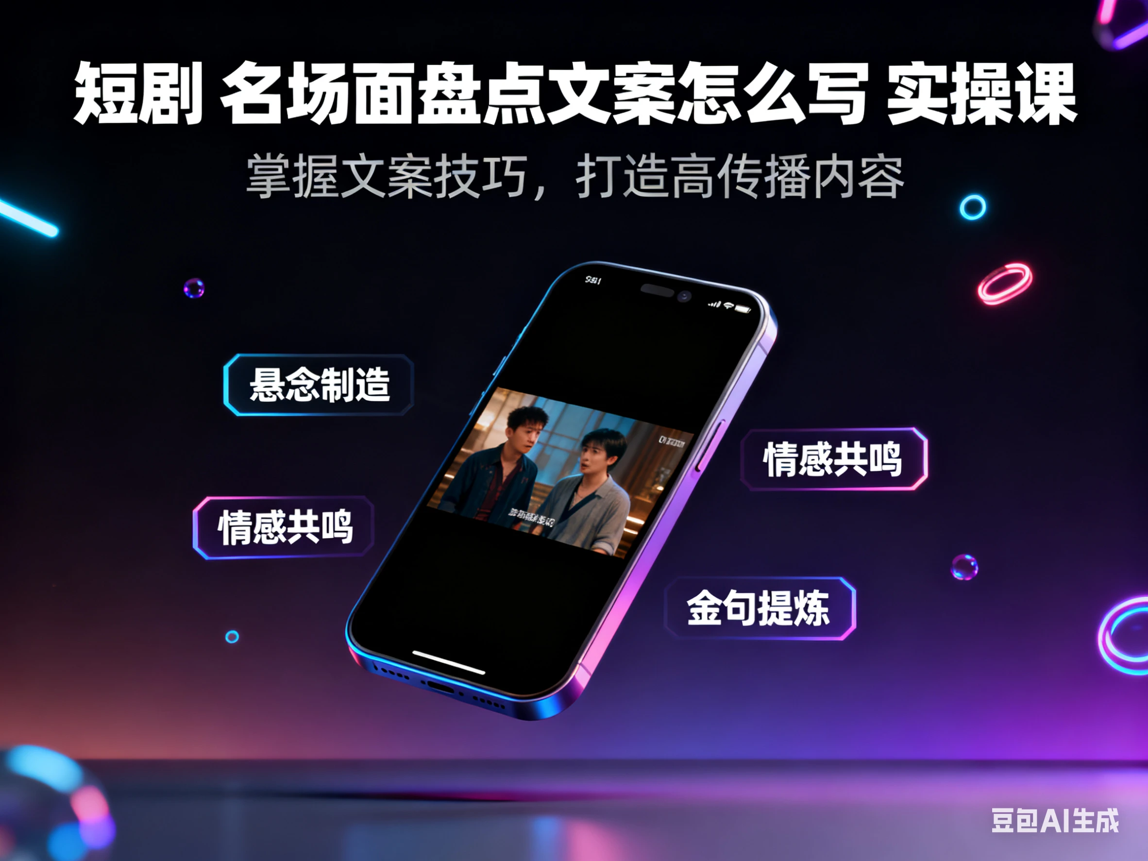 短剧 名场面盘点文案怎么写 实操课网赚项目-副业赚钱-互联网创业-资源整合知行客