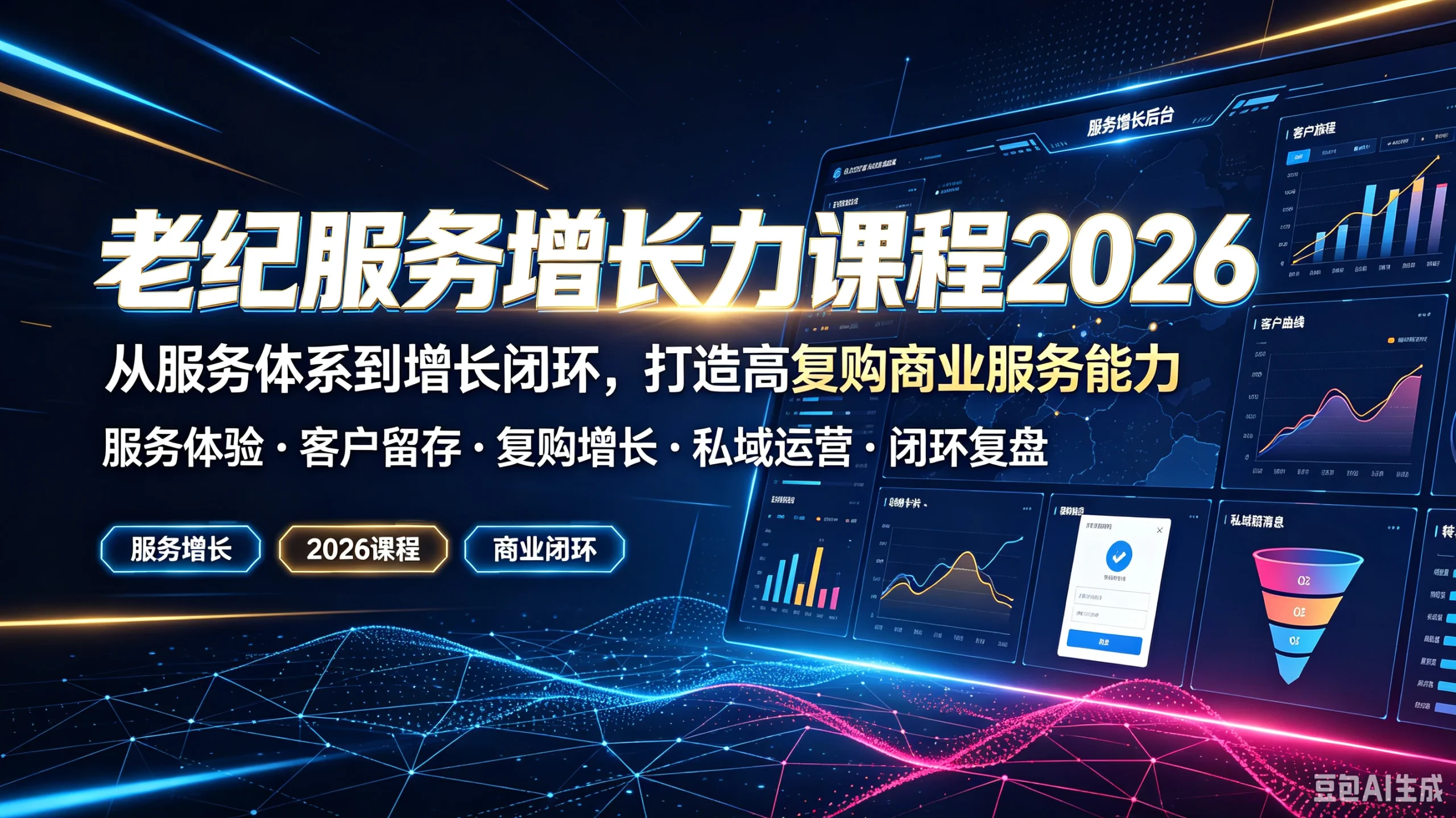 【精】老纪服务增长力课程2026，从服务体系到增长闭环，打造高复购商业服务能力，服务体验、客户留存、复购增长、私域运营、闭环复盘-知行客