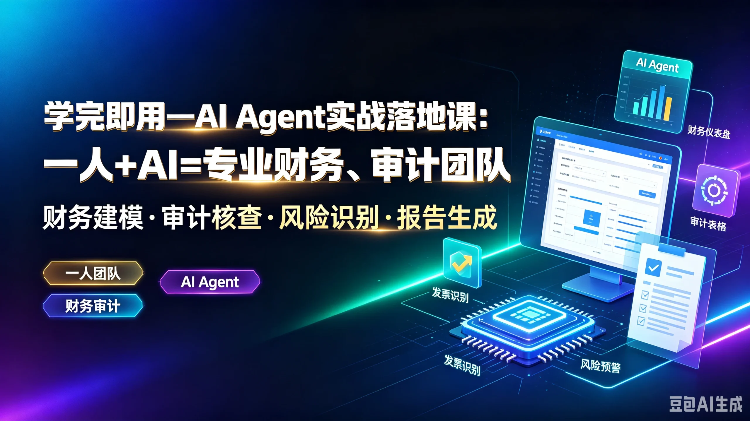【精】学完即用一AlAgent实战落地课:一人+AI=专业财务、审计团队,财务建模·审计核查·风险识别·报告生成,一人团队、Al Agent、财务审计 | 资源下载 - 知行客-知行客