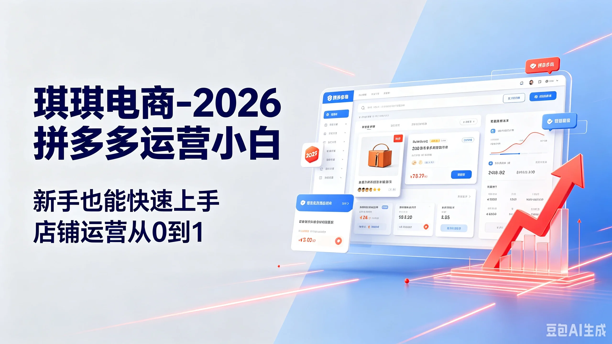 【精】琪琪电商-2026拼多多运营小白,新手也能快速上手,店铺运营从0到1-知行客