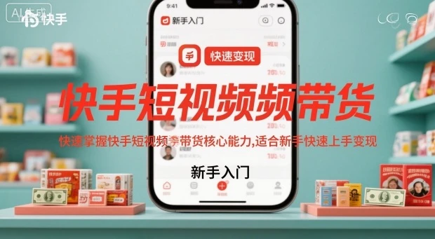 快手短视频带货，快速掌握快手短视频带货核心能力，适合新手快速上手变现 | 资源下载 - 知行客网赚项目-副业赚钱-互联网创业-资源整合知行客