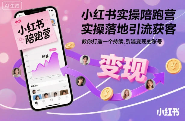 【精】小红书实操陪跑营，实操落地引流获客，教你打造一个持续引流变现的账号网赚项目-副业赚钱-互联网创业-资源整合知行客