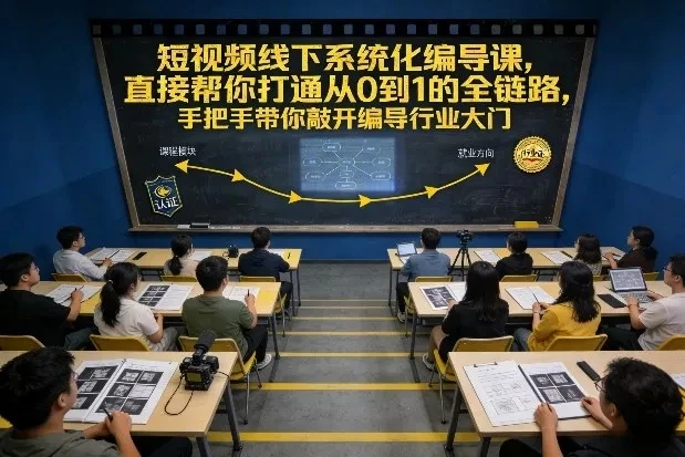 【精】短视频线下系统化编导课，直接帮你打通从0到1的全链路，手把手带你敲开编导行业大门 | 资源下载 - 知行客网赚项目-副业赚钱-互联网创业-资源整合知行客
