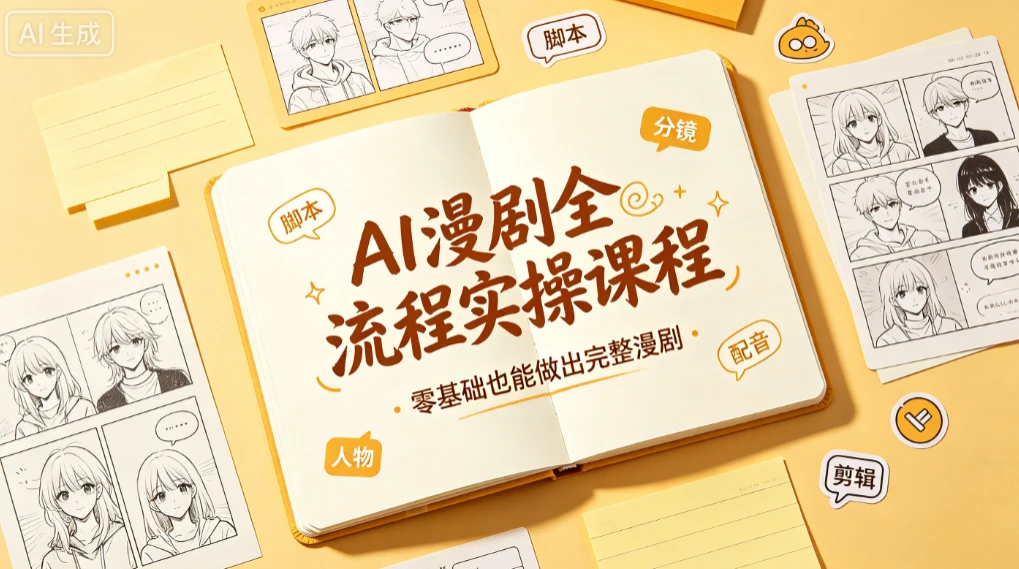 【精】AI漫剧全流程实操课程读书卡，零基础也能做出完整漫剧-知行客
