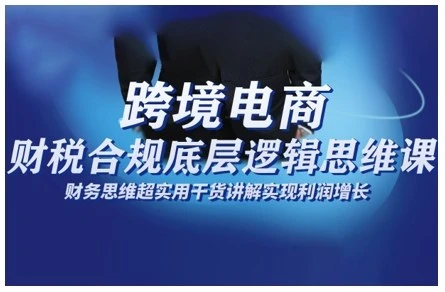 【精】跨境电商财稅合规底层逻辑思维课，财务思维超实用于货讲解实现利润增长网赚项目-副业赚钱-互联网创业-资源整合知行客