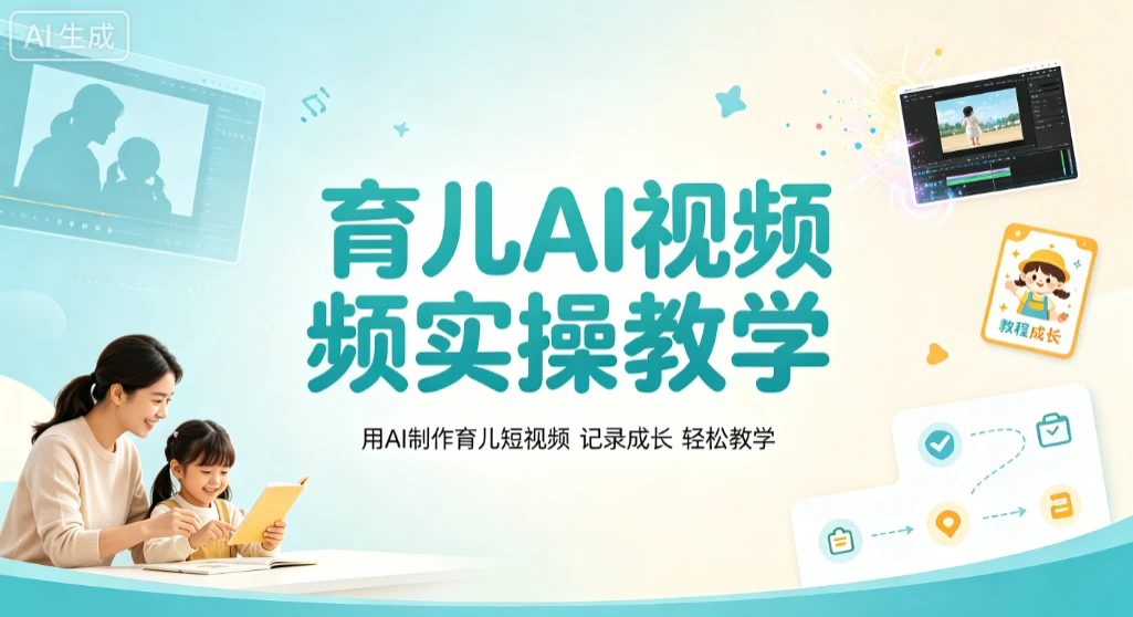 【精】育儿AI视频实操教学，用AI制作育儿短视频，记录成长轻松教学-知行客