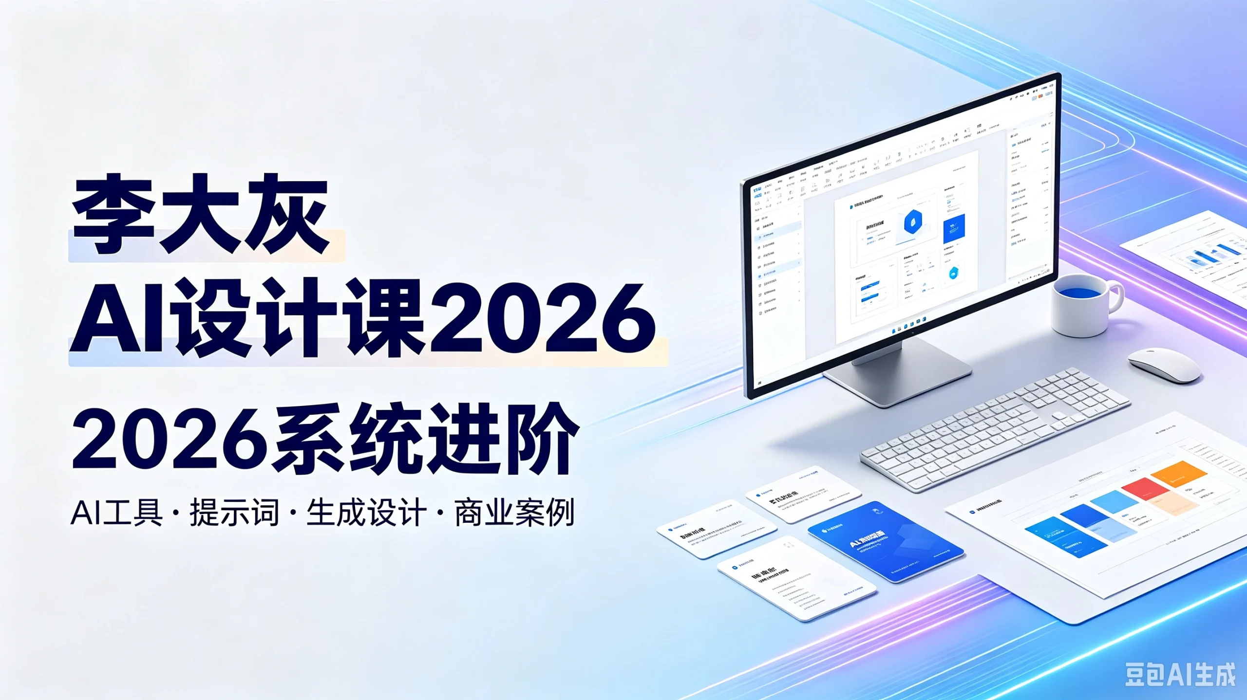 【精】李大灰AI设计课2026系统进阶，AI工具·提示词·生成设计·商业案例-知行客