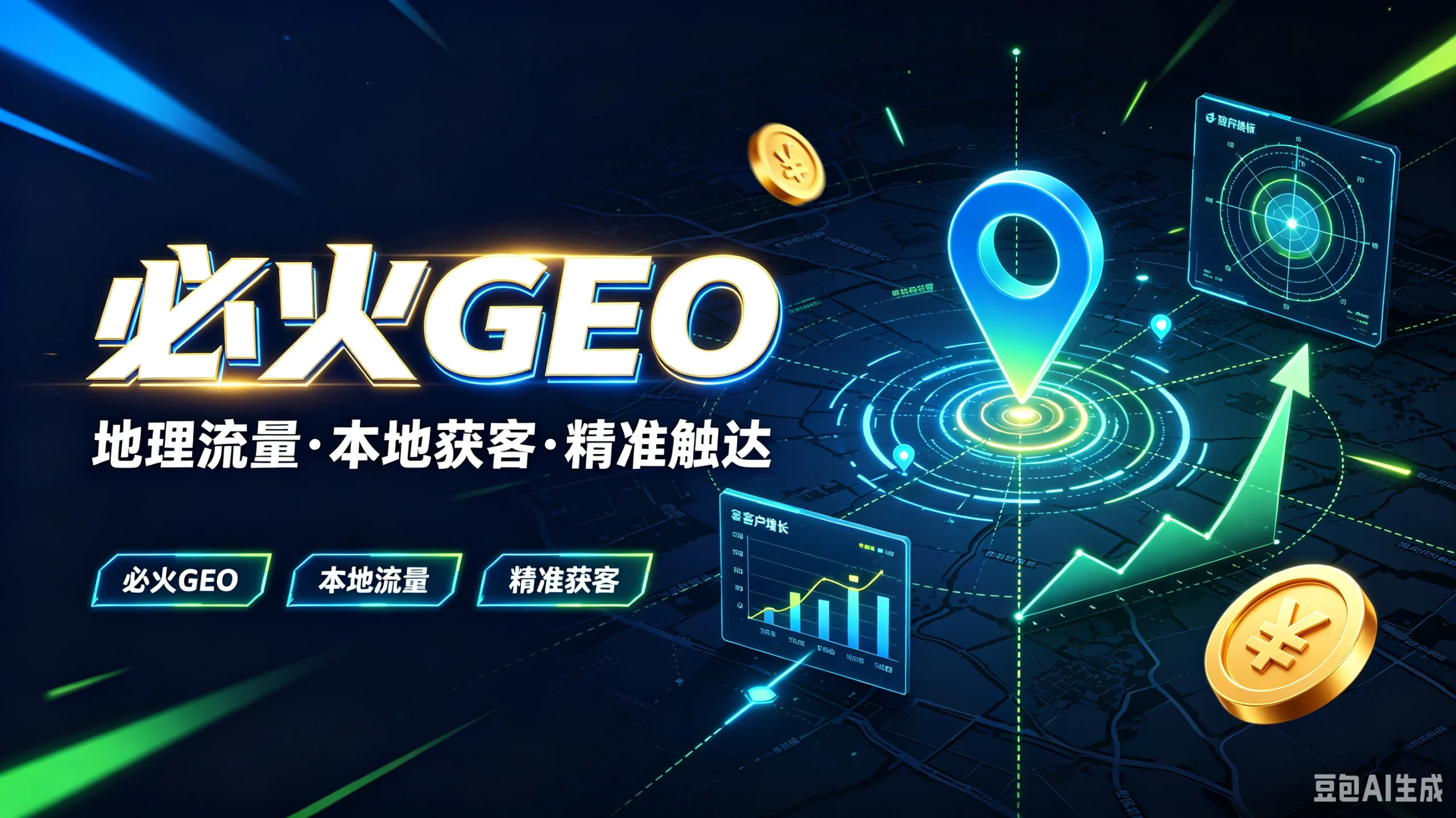 【精】必火GEO，地理流量·本地获客·精准触达，必火GEO、本地流量、精准获客-知行客