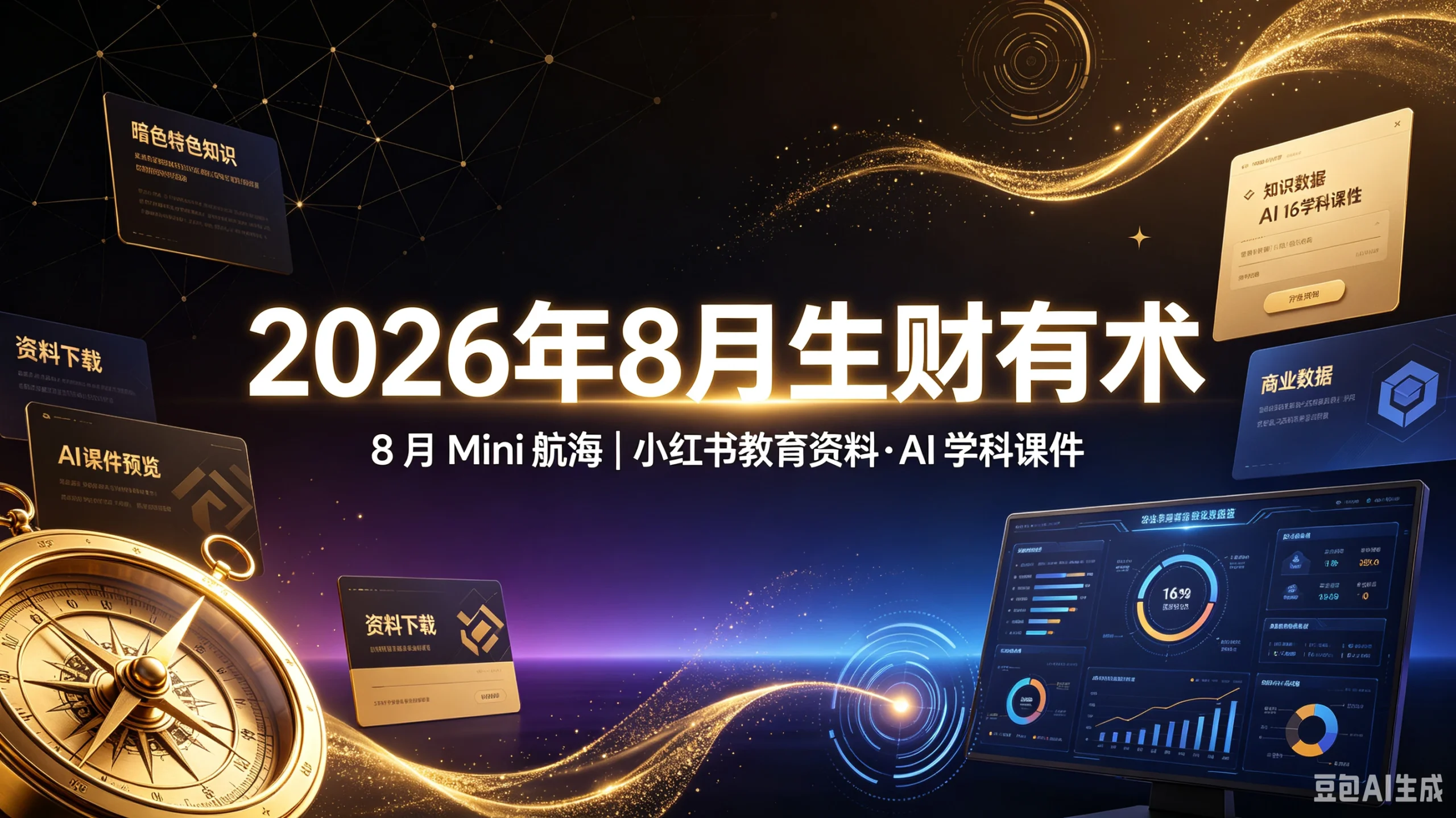 【精】2026年8月生财有术 8 月 Mini 航海｜小红书教育资料·AI 学科课件-知行客