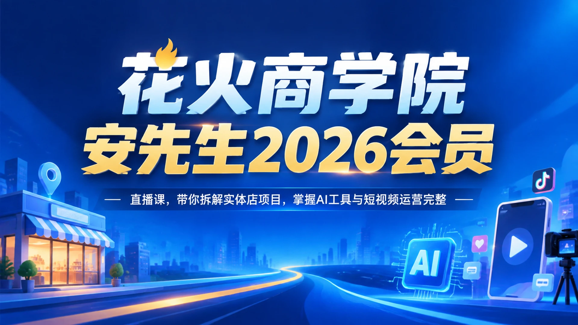 【精】花火商学院安先生2026会员直播课，带你拆解实体店项目，掌握AI工具与短视频运营完整 | 资源下载 - 知行客-知行客