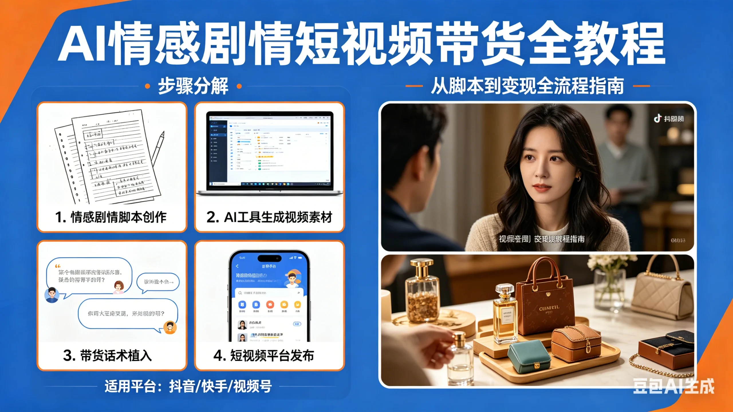 AI情感剧情短视频带货全教程，好操作，小白也能轻松实现短剧带货变现网赚项目-副业赚钱-互联网创业-资源整合知行客