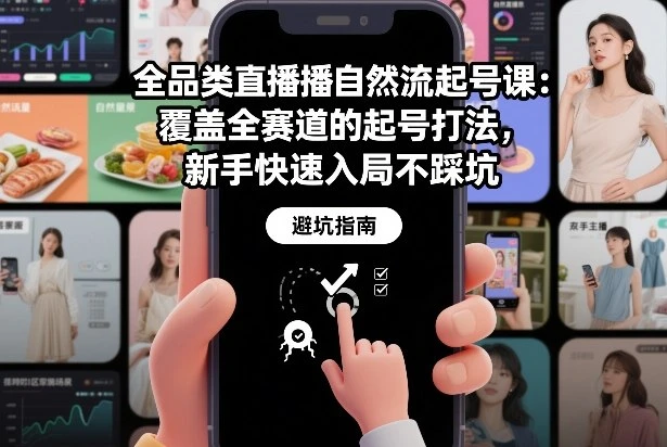 【精】全品类直播自然流起号课：覆盖全赛道的起号打法，新手快速入局不踩坑网赚项目-副业赚钱-互联网创业-资源整合知行客