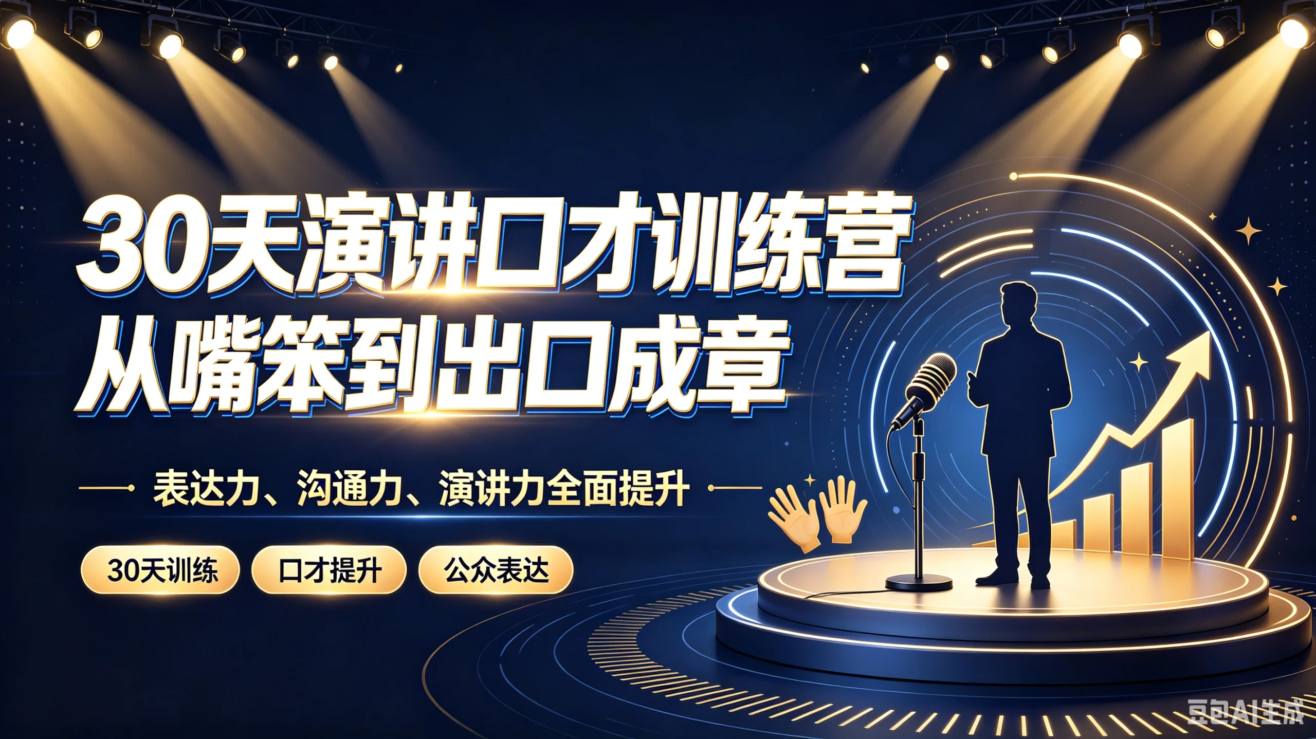 【精】30天演讲口才训练营｜从嘴笨到出口成章，表达力、沟通力、演讲力全面提升-知行客