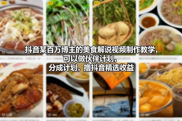 bb0b3b0105a08633b96132f2a886cfe6.webp 【精】抖音某百万博主的美食解说视频制作教学,可以做伙伴计划,分成计划,撸抖音精选收益