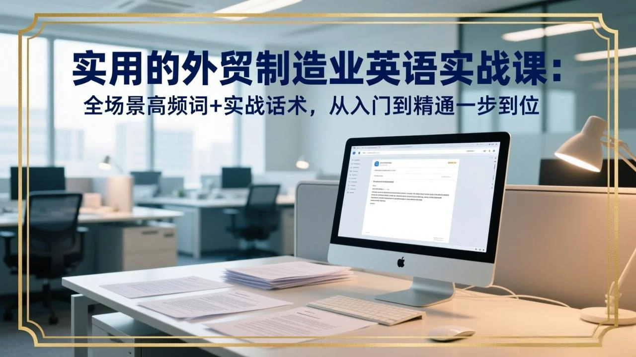 【精】实用的外贸制造业英语实战课：全场景高频词+实战话术，从入门到精通一步到位网赚项目-副业赚钱-互联网创业-资源整合知行客