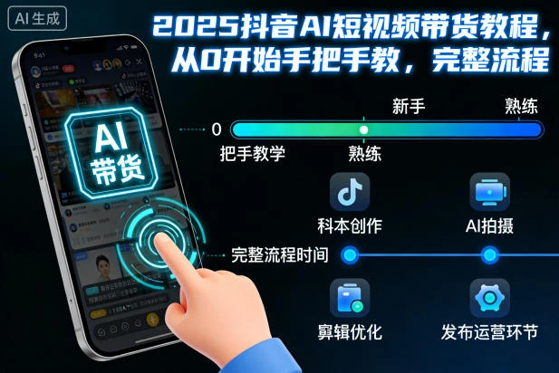 【精】2025抖音AI短视频带货教程，从0开始手把手教，完整流程 | 资源下载 - 知行客网赚项目-副业赚钱-互联网创业-资源整合知行客