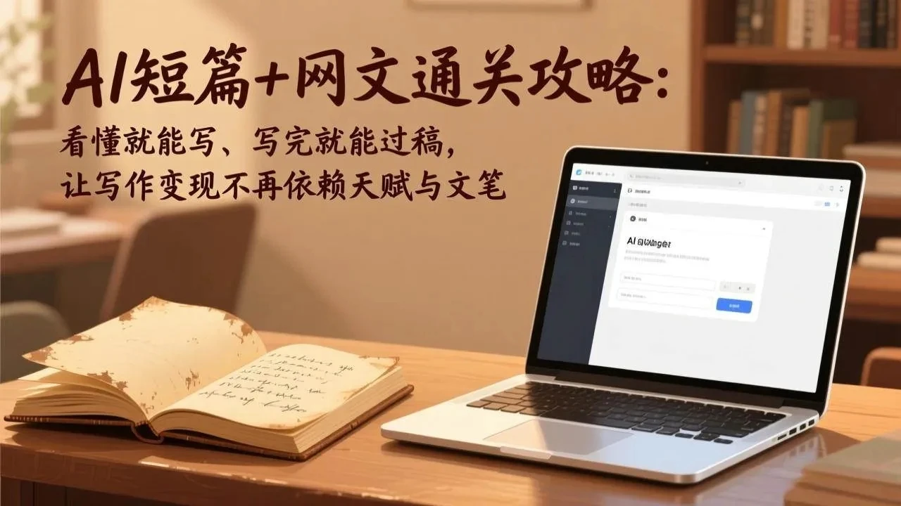 【精】AI短篇+网文通关攻略：看懂就能写、写完就能过稿，让写作变现不再依赖天赋与文笔网赚项目-副业赚钱-互联网创业-资源整合知行客
