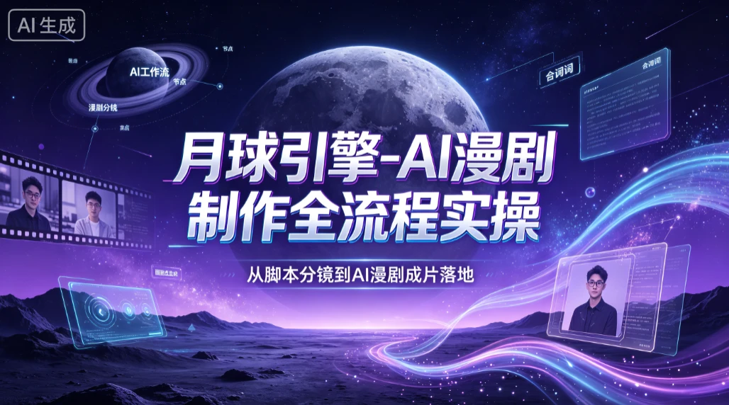 【精】月球引擎-AI漫剧制作全流程实操，从脚本分镜到AI漫剧成片落地-知行客