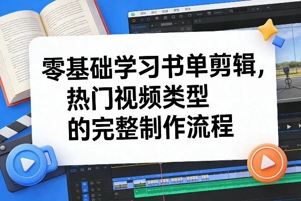 【精】零基础学习书单剪辑，热门视频类型的完整制作流程(更新2026)网赚项目-副业赚钱-互联网创业-资源整合知行客