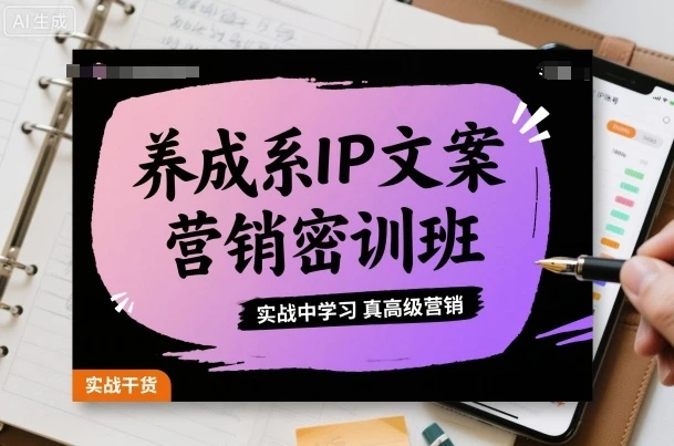 【精】养成系IP文案营销密训班，实战中学习真高级营销网赚项目-副业赚钱-互联网创业-资源整合知行客