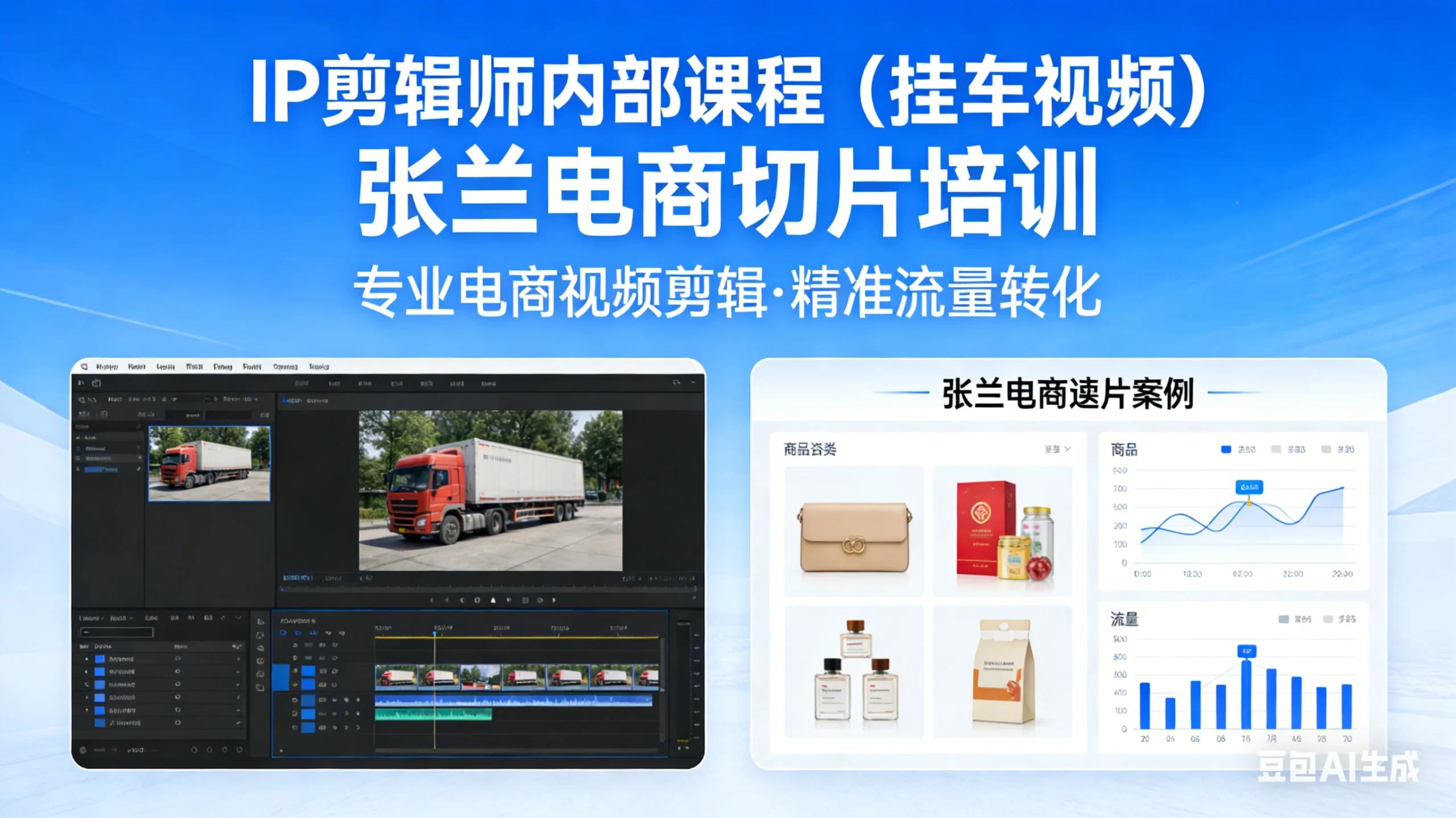 【精】IP剪辑师内部课程（挂车视频） 张兰电商切片培训网赚项目-副业赚钱-互联网创业-资源整合知行客