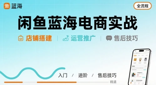 【精】闲鱼蓝海电商实战,店铺搭建运营售后全流程 【精】闲鱼蓝海电商实战,店铺搭建运营售后全流程