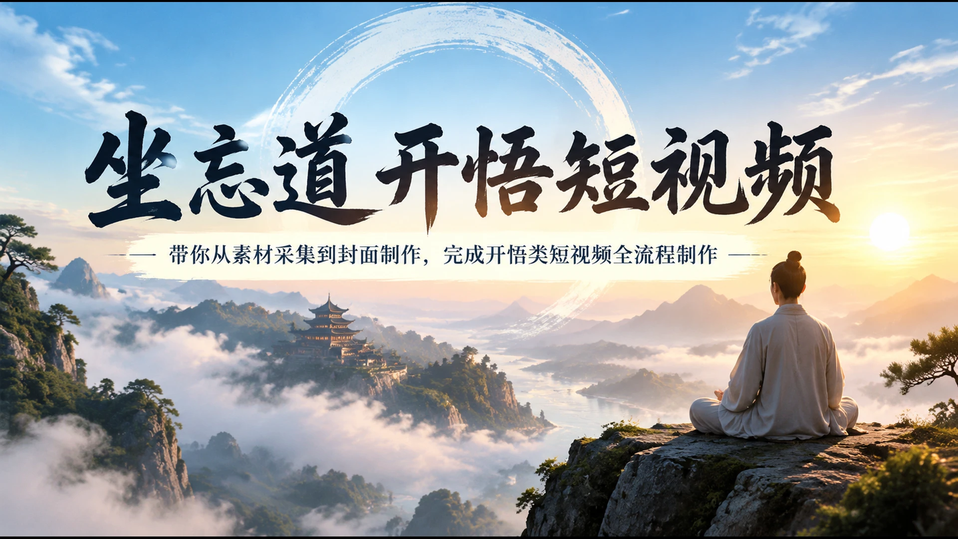 【精】坐忘道开悟短视频，带你从素材采集到封面制作，完成开悟类短视频全流程制作-知行客