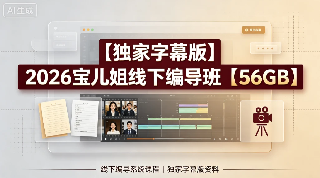 【精】2026宝儿姐线下编导班，线下编导系统课程，独家字幕版资料-知行客