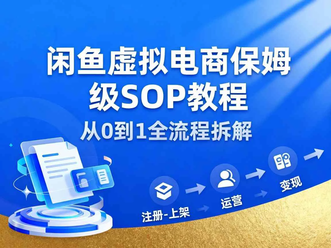闲鱼虚拟电商，月入轻松过1W，保姆级SOP教程 | 资源下载 - 知行客网赚项目-副业赚钱-互联网创业-资源整合知行客