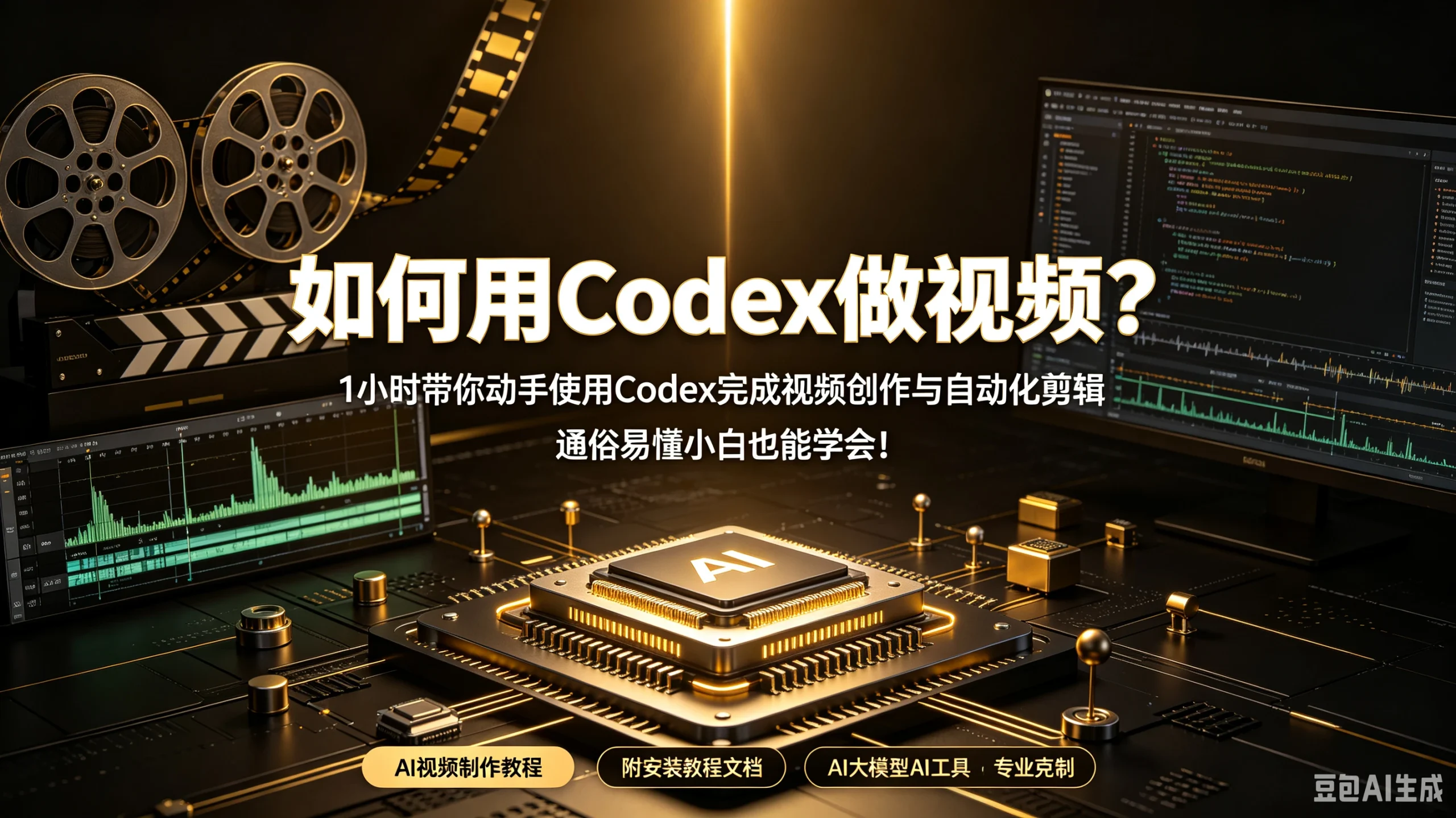 【精】如何用Codex做视频？1小时带你动手使用Codex完成视频创作与自动化剪辑，通俗易懂小白也能学会！AI视频制作教程附安装教程文档AI大模型AI工具-知行客
