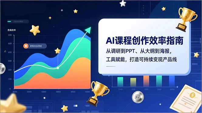 【精】AI课程创作效率指南，从调研到PPT、从大纲到海报，工具赋能，打造可持续变现产品线网赚项目-副业赚钱-互联网创业-资源整合知行客